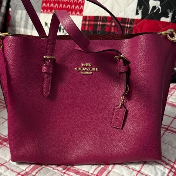Coach Fuchsia Leather Tote Bag - Picture 1 of 3